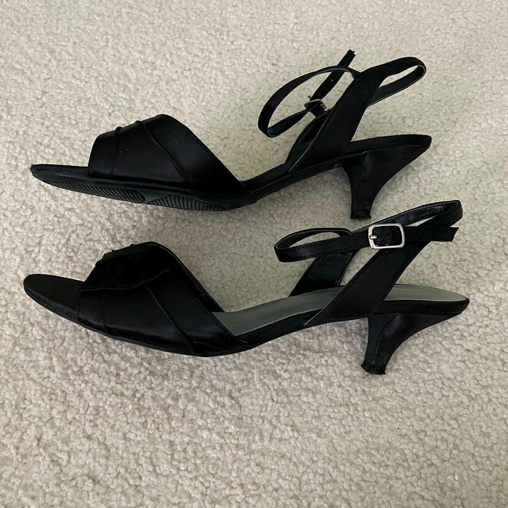 Black Satin Heels